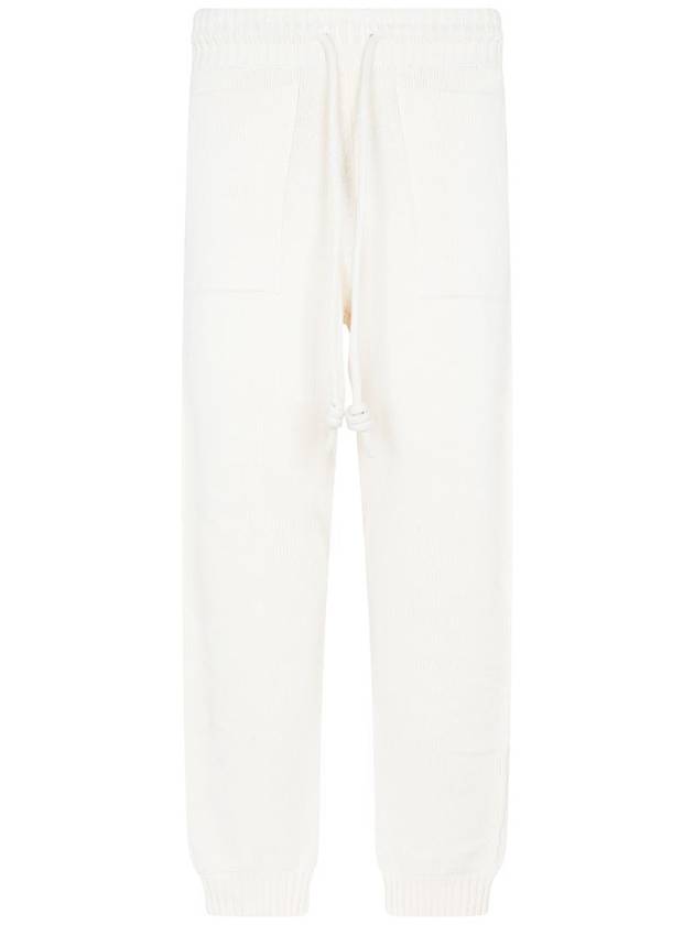 Diag Stripe Knitted Track Pants Ivory - OFF WHITE - BALAAN 2