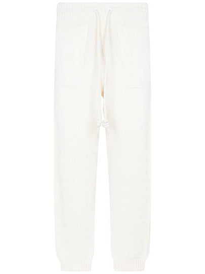 Diag Stripe Knitted Track Pants Ivory - OFF WHITE - BALAAN 2