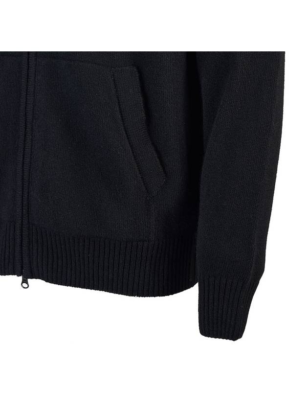 Lambswool GRS Zipped Cardigan Black - CP COMPANY - BALAAN 7