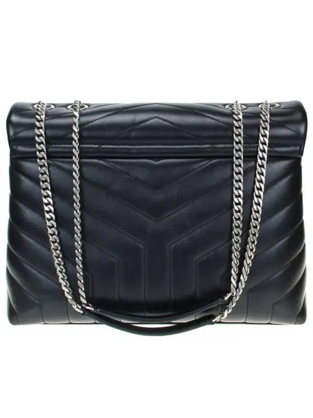 Silver Monogram Loulou Matelasse Y Leather Medium Shoulder Bag Black - SAINT LAURENT - BALAAN 5