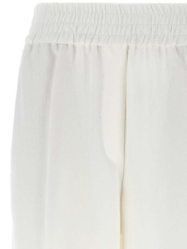 Women's Crop Banding Straight Pants White - BRUNELLO CUCINELLI - BALAAN 4