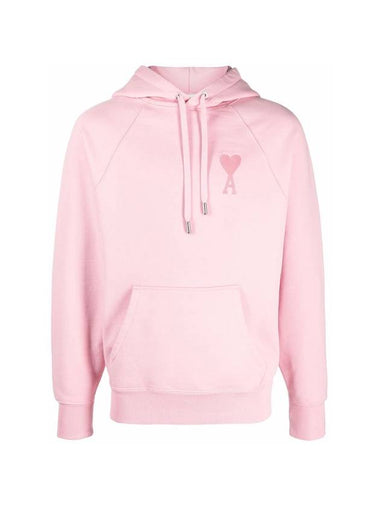 Heart Logo Cotton Hoodie Pink - AMI - BALAAN 1