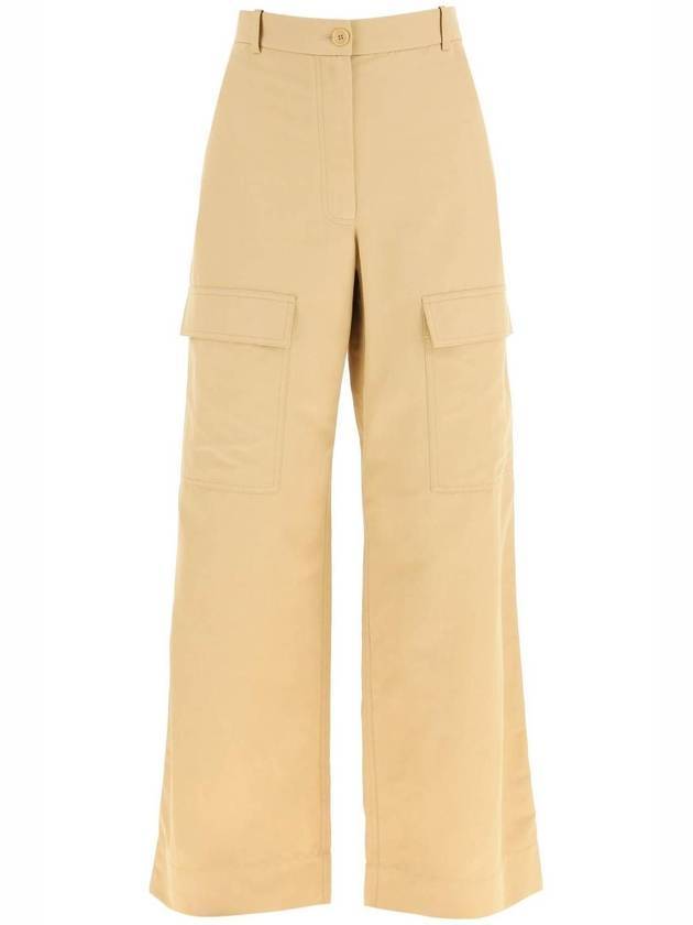 Women's Pocket Cargo Wide Pants Beige - STELLA MCCARTNEY - BALAAN 1