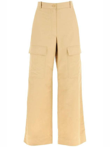 Women's Pocket Cargo Wide Pants Beige - STELLA MCCARTNEY - BALAAN 1