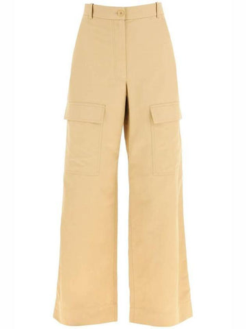 Women's Pocket Cargo Wide Pants Beige - STELLA MCCARTNEY - BALAAN 1