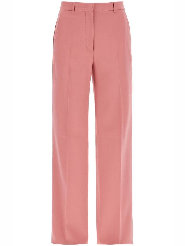 Quasar Wool Crepe Satin Straight Pants Pink - MAX MARA - BALAAN 2