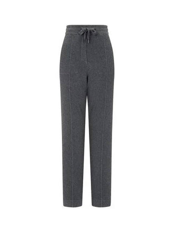 Women s Rib Tissue Knit Banding Pants Charcoal 271328 - BRUNELLO CUCINELLI - BALAAN 1