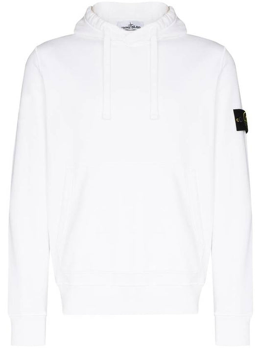 Waffen Patch Cotton Fleece Hoodie White - STONE ISLAND - BALAAN 1