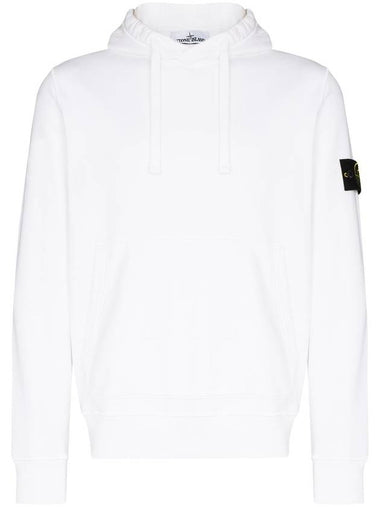 Wappen Patch Cotton Fleece Hoodie White - STONE ISLAND - BALAAN 1