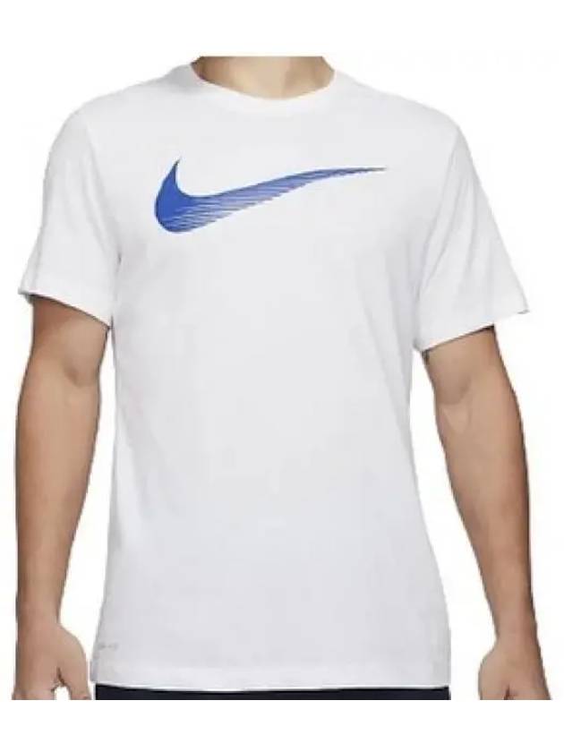 Swoosh Dri Fit Cotton Short Sleeve T-Shirt White - NIKE - BALAAN 2