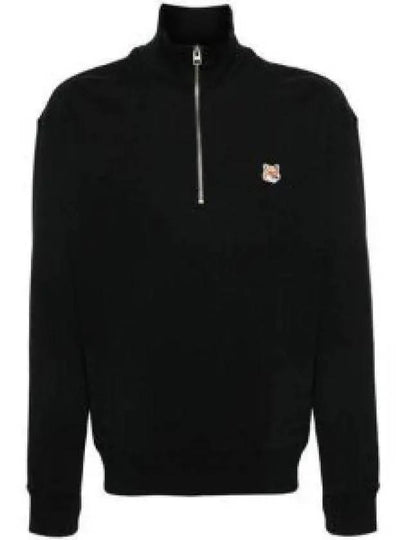 Fox Head Patch Half Zipper Sweatshirt Black - MAISON KITSUNE - BALAAN 2