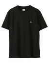 Tacting Pique Logo Crew Neck Short Sleeve T-Shirt Black - CP COMPANY - BALAAN 2