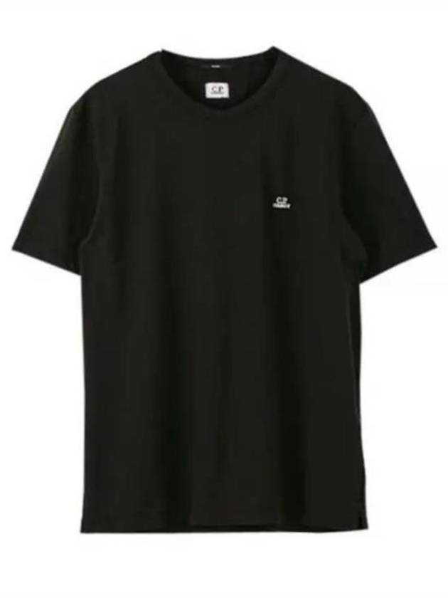 Tacting Pique Logo Crew Neck Short Sleeve T-Shirt Black - CP COMPANY - BALAAN 2