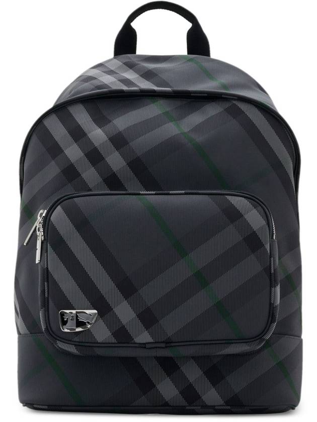 Grid Check Backpack Charcoal - BURBERRY - BALAAN 3