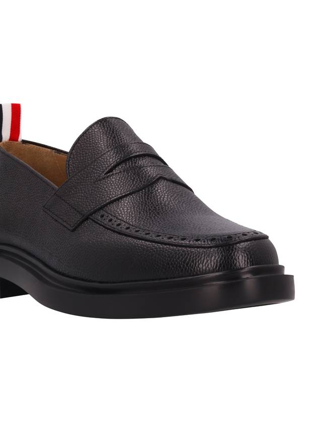 Pebble Grain Rubber Sole Penny Loafer Black - THOM BROWNE - BALAAN 5