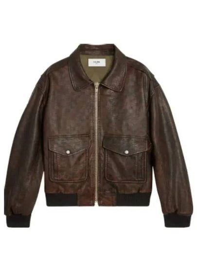 Aviator Blouson Jacket Dark Brown - CELINE - BALAAN 2