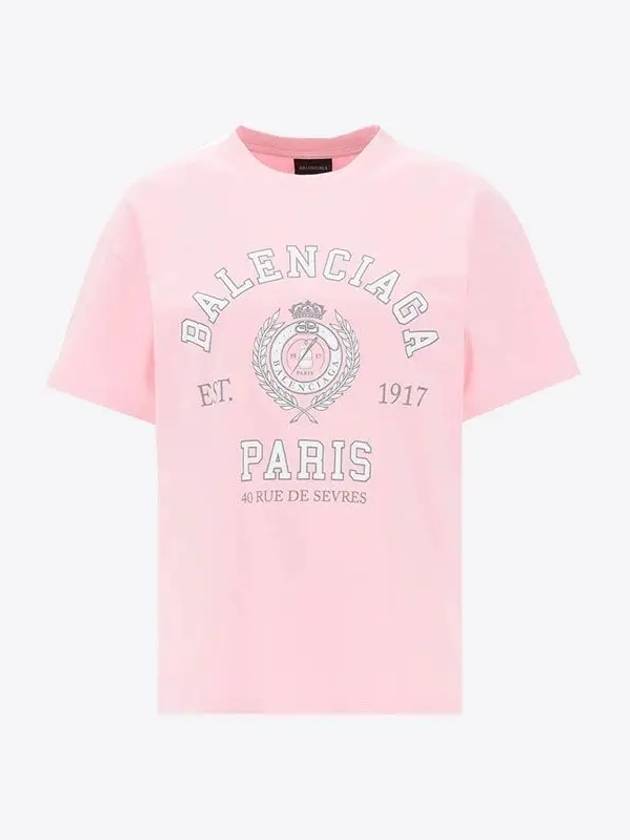 College 1917 Print Short Sleeve T-Shirt Pink - BALENCIAGA - BALAAN 2