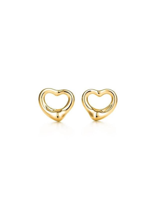 Elsa Peretti Open Heart Stud Earrings Gold - TIFFANY & CO. - BALAAN 1