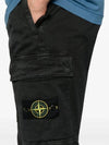 Stretch Cotton Cargo Straight Pants Black - STONE ISLAND - BALAAN 5