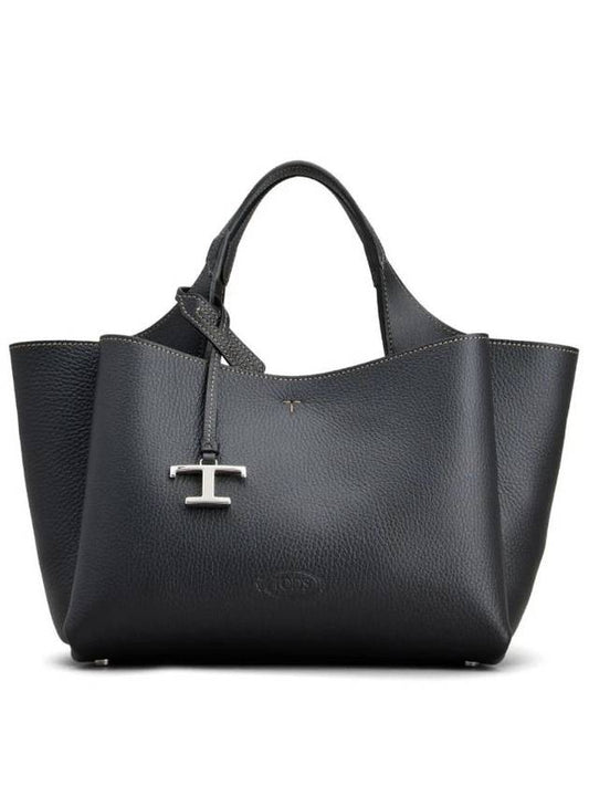 T Timeless Leather Mini Tote Bag Black - TOD'S - BALAAN 1