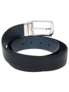 Saffiano Leather Reversible Belt Black Baltic Blue - PRADA - BALAAN 3