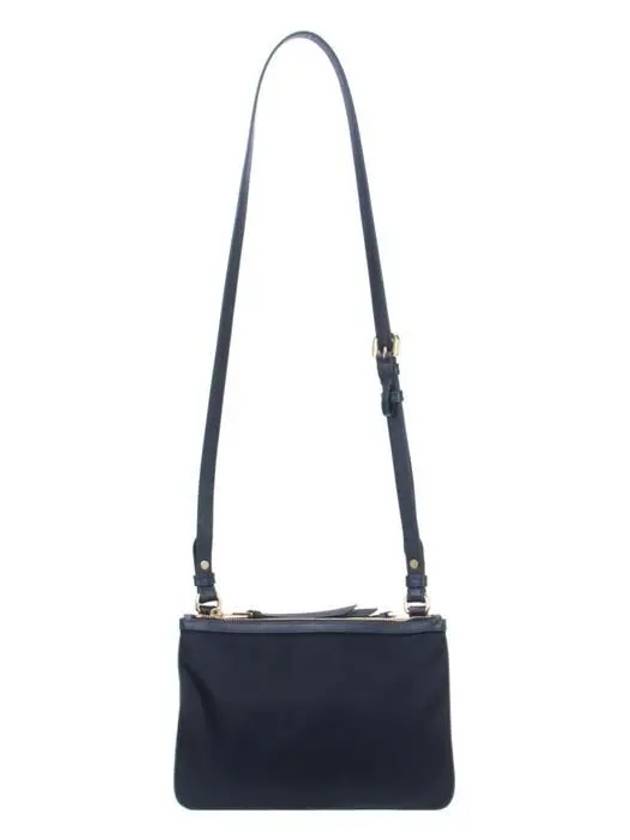 Gold Logo Double Zip Nylon Cross Bag Black - PRADA - BALAAN 4