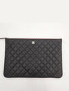 Large Classic Caviar Silver Logo Clutch Bag Black - CHANEL - BALAAN 2