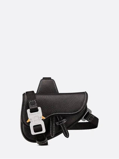 Nano Grained Calfskin Saddle Bag Black - DIOR - BALAAN 2