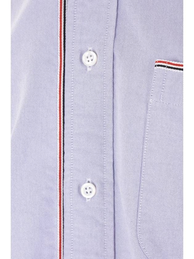 Oxford Grosgrain Framing Long Sleeve Shirt Light Blue - THOM BROWNE - BALAAN 4