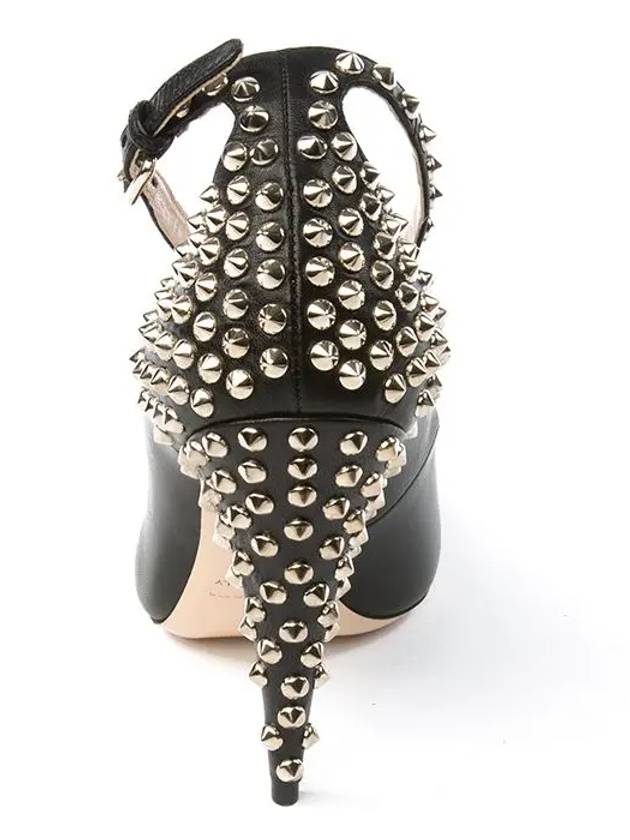 Studded leather heel black 5I9381 - MIU MIU - BALAAN 5