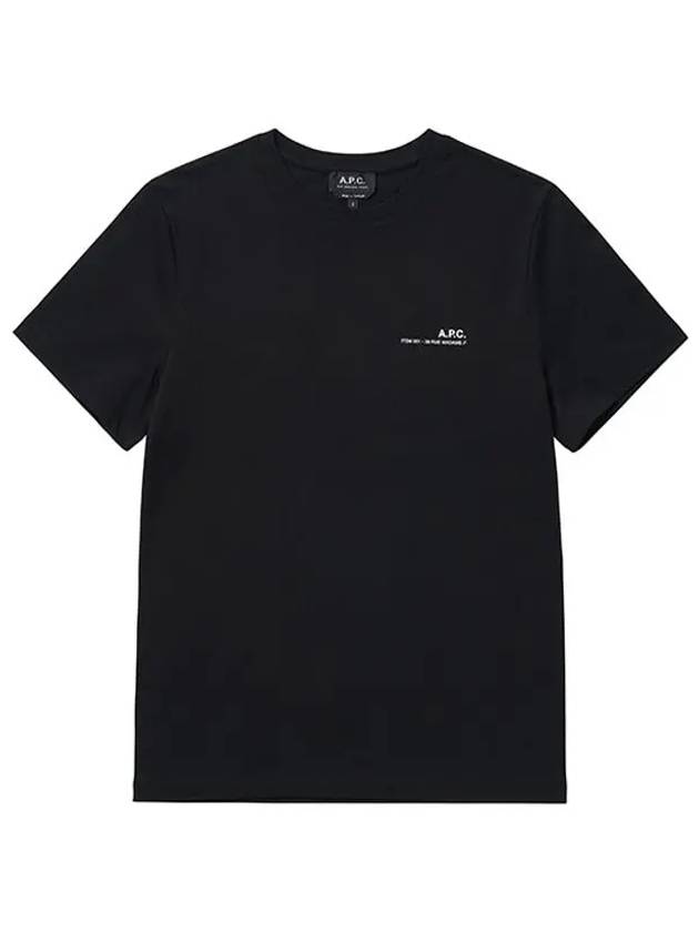 Men's Item Logo Cotton Short Sleeve T-Shirt Black - A.P.C. - BALAAN 3