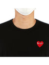 Red Heart Wappen Long-Sleeve T-Shirt Black  P1 T118 1 - COMME DES GARCONS - BALAAN 7