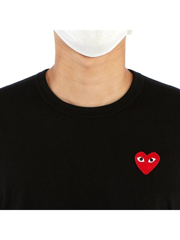 Red Heart Wappen Long-Sleeve T-Shirt Black  P1 T118 1 - COMME DES GARCONS - BALAAN 7