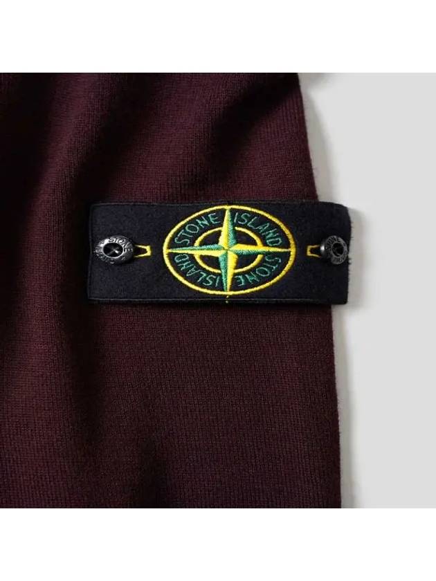 Patch crew neck burgundy kids knit 7316512A5 V0011 - STONE ISLAND - BALAAN 3