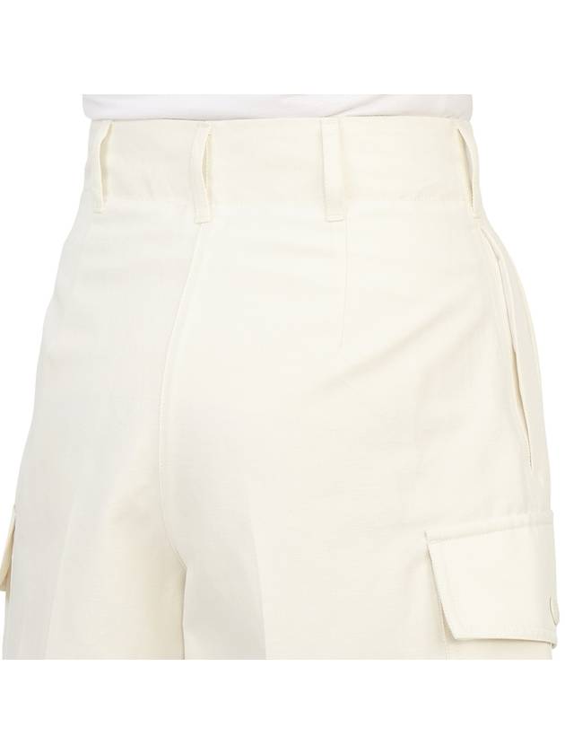 High-Waist Cargo Shorts White - MONCLER - BALAAN.