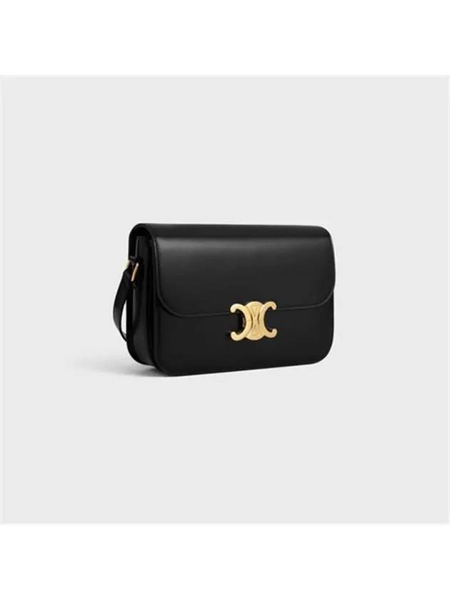 Classique Triomphe Shiny Calfskin Shoulder Bag Black - CELINE - BALAAN 4