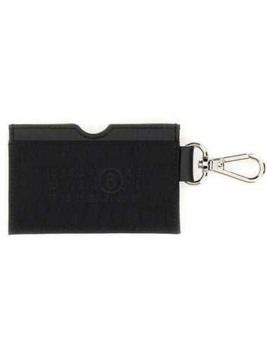 Embroidery Numeric Logo Card Wallet Key Holder Black - MAISON MARGIELA - BALAAN 1