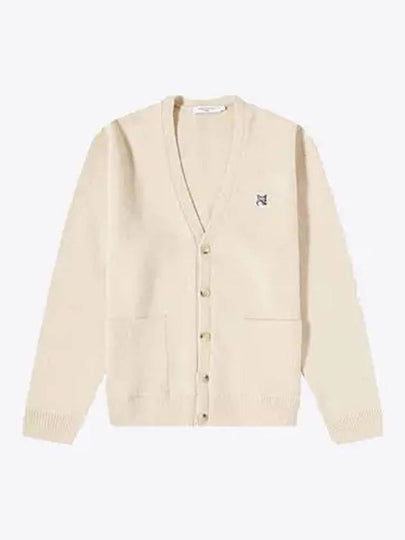 Grey Fox Head Patch Relax Cardigan Beige - MAISON KITSUNE - BALAAN 2