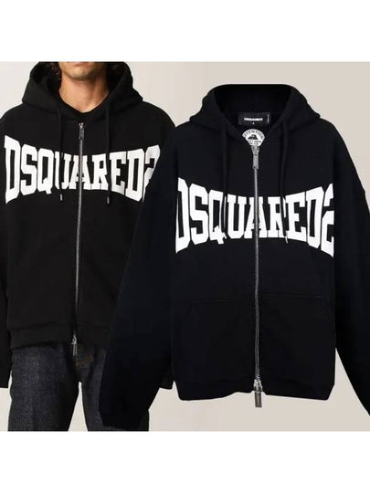 Logo Zip-Up Hoodie Black - DSQUARED2 - BALAAN 2