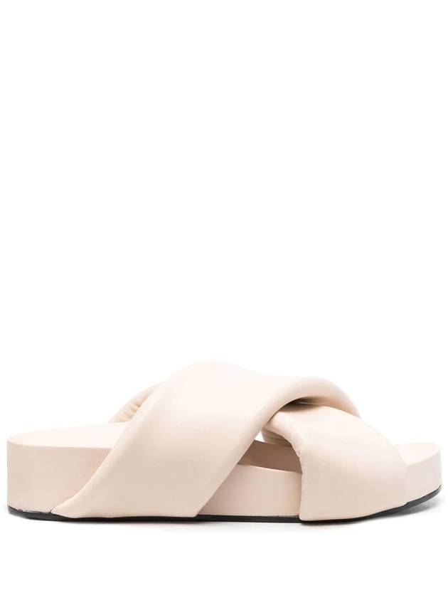 Women's Padded Cross Strap Slippers Pale Pink - JIL SANDER - BALAAN 2