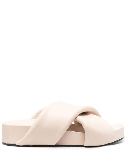 Women's Padded Cross Strap Slippers Pale Pink - JIL SANDER - BALAAN 2