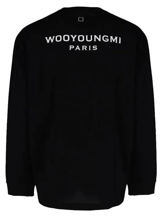 Men's Black Back Logo Long Sleeve Long Sleeve TShirt W241TS17718B - WOOYOUNGMI - BALAAN 1