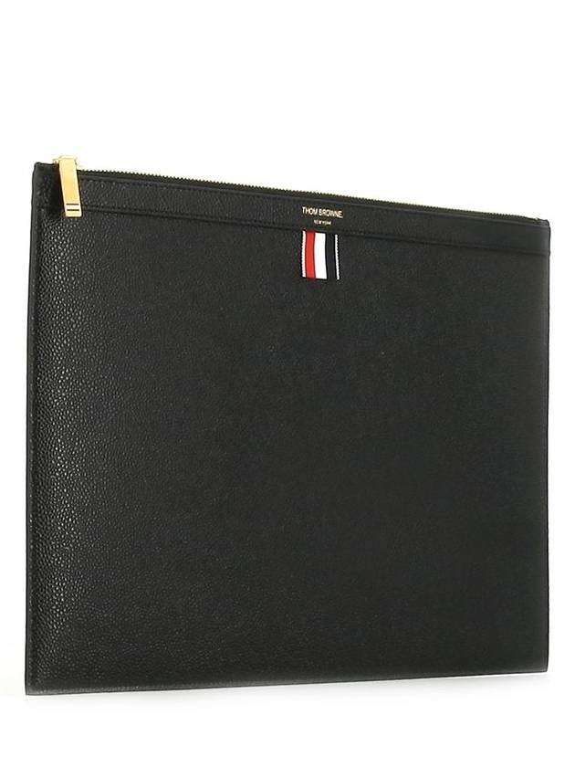 Medium Document Holder Clutch Bag Black - THOM BROWNE - BALAAN 3