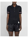 Lightweight Cotton Short Sleeve Polo Shirt Navy - THOM BROWNE - BALAAN 4