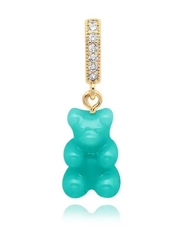 NOSTALGIA BEAR MYKONOS BLUE PAVE CONNECTOR PENDANT WOMEN CHARM - CRYSTAL HAZE - BALAAN 1