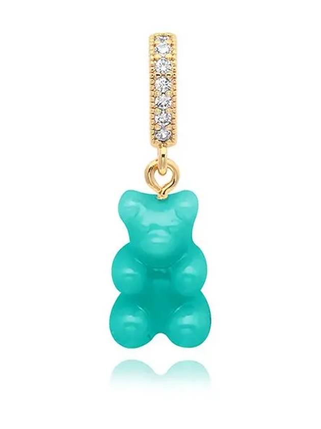 NOSTALGIA BEAR MYKONOS BLUE PAVE CONNECTOR gold pendant charm - CRYSTAL HAZE - BALAAN 2