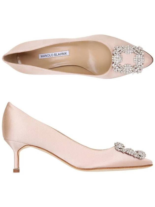 Logo Hangissi Satin Pumps Heel Nude - MANOLO BLAHNIK - BALAAN 3