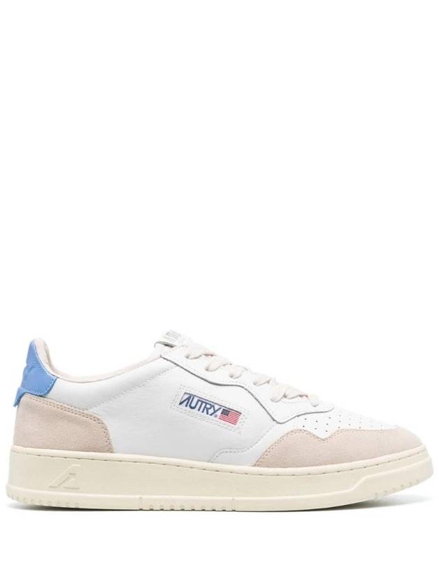 Medalist Leather Suede Blue Tab Low Top Sneakers White - AUTRY - BALAAN 1