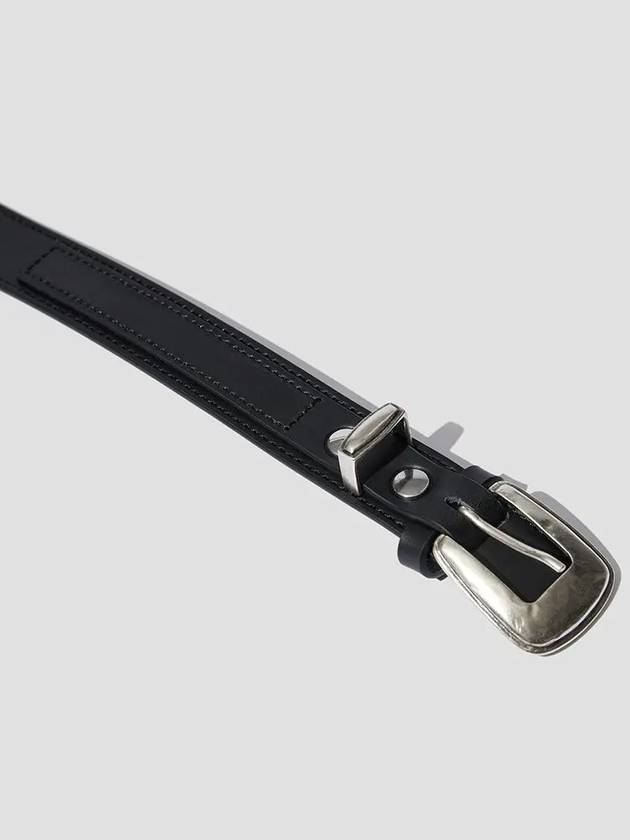 Minimal Western Cow Leather Belt Black - LEMAIRE - BALAAN 4