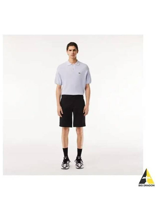 Men s Straight Fit Bermuda Chinos Black - LACOSTE - BALAAN 1